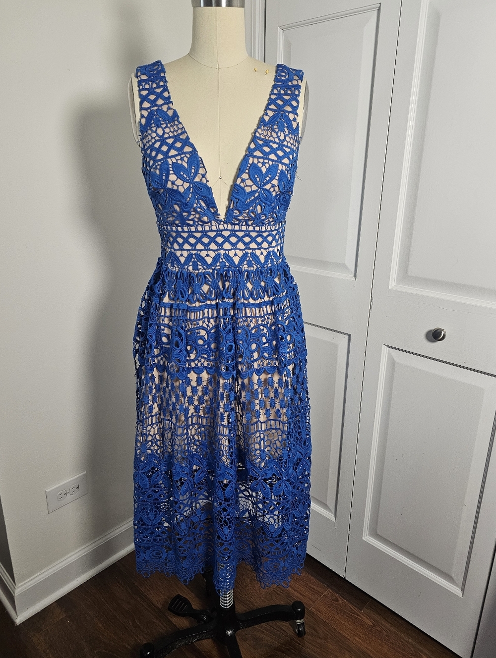 126. Lulus Royal Blue Lace Midi Dress